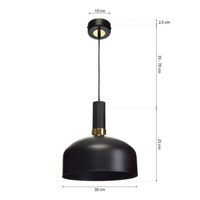 Milagro - Lampa wisząca MALMO BLACK/GOLD 1xE27