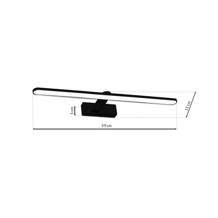 Milagro - Kinkiet SPLASH BLACK 60cm 12W LED
