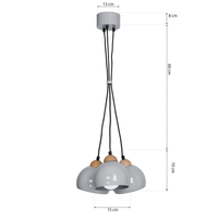 Milagro - Lampa wisząca DAMA GRAY 3xE27