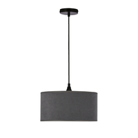 MALOTO LAMPA WISZĄCA CZARNY 1X60 E27 ABAŻUR WALEC 30X15 VELUR GRAFIT/ZŁOTO