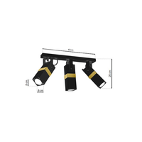 Milagro - Lampa sufitowa VIDAR BLACK/GOLD 3xGU10