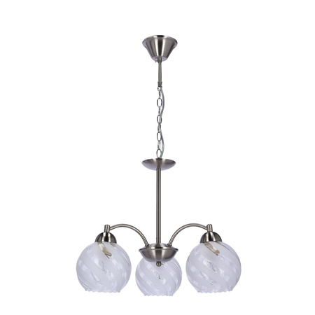 Candellux - Baida Lampa Wisząca Satynowy 3X60W E27 Klosz Matowo Transparentny