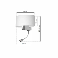 Kinkiet Casino 1xE27 + 1W LED Biały/Chrom