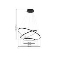Milagro - LAMPA WISZĄCA ORION BLACK  99W LED