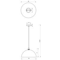 Milagro - Lampa wisząca BETA BLACK/WHITE 1xE27 35cm