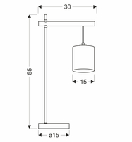 Combi lampa stołowa czarny 1x60W E27 abażur beżowy