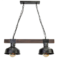 Milagro - Lampa wisząca FARO BLACK/WOOD 2xE27