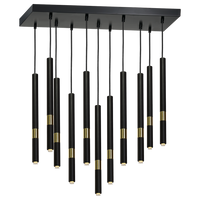 Milagro - Lampa wisząca MONZA BLACK/GOLD 11xG9 8W