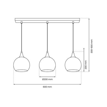 Milagro - Lampa wisząca MONTE GOLD 3xE27