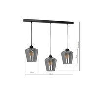 Milagro - Lampa wisząca SANTIAGO SMOKED 3xE27