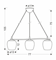 Serano lampa wisząca patynowy 3x60W E27 klosz kremowy