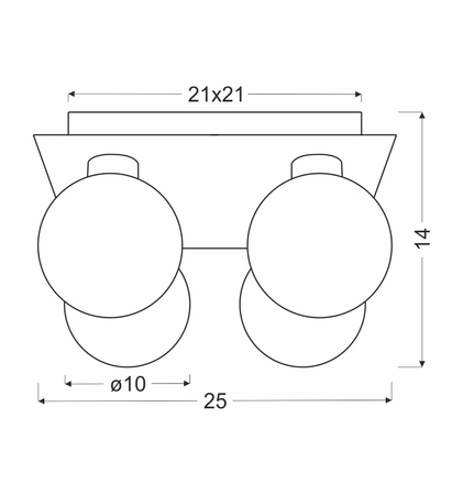 Oden lampa sufitowa chromowy 4x40w g9 klosz biały