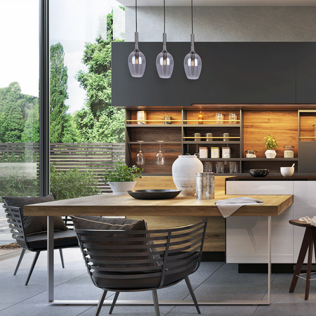 Milagro - Lampa wisząca LUGANO SMOKED 3xE14