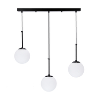 Pompei lampa wisząca czarny 3x40w e27 klosz biały