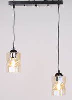Felis lampa wisząca czarny 2x60w e27 klosz bursztynowy