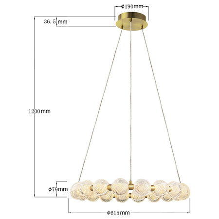 Lampa wisząca Diamond 18 18xLED CCT złota LP-2202/18P GD