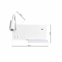 Lampa nocna z półką Shelf Led 4W+5W+2W lewa Biały