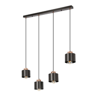 Olena lampa wisząca czarna 4x60w e27 klosz czarny