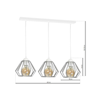 Milagro - Lampa wisząca NORMAN WHITE 3xE27