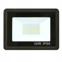 NAŚWIETLACZ HALOGEN BEZ CZUJNIKA CZARNY 30W B.ZIMNA 6000K