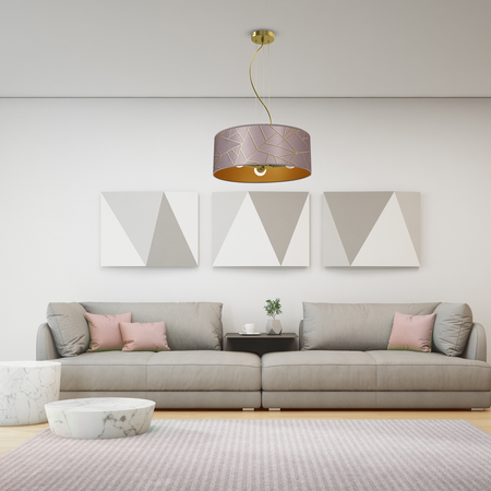 Milagro - Lampa wisząca ZIGGY PINK Gold/Pink 3xE27