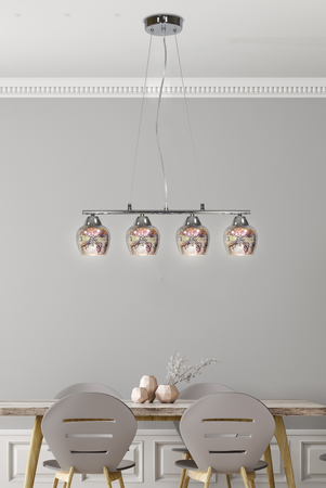SIRIUS LAMPA WISZĄCA 4X60W E27 CHROM 3D