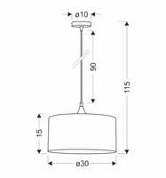 Maloto lampa wisząca czarny 1x60 e27 abażur walec 30x15 velur but.ziel/złoto