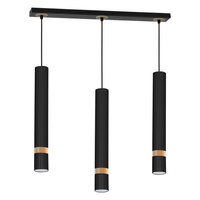 Milagro - Lampa wisząca JOKER BLACK/WOOD 3xGU10