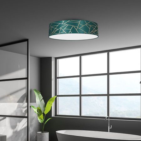 Milagro - Lampa sufitowa ZIGGY GREEN Gold/Bottle green 3xE27 Ø60cm
