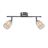 Shiba lampa sufitowa listwa chromowy 2x15w g9 klosz bezbarwny