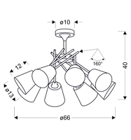 VOX LAMPA WISZĄCA 8X40W E14 CHROM Z ABAŻUREM