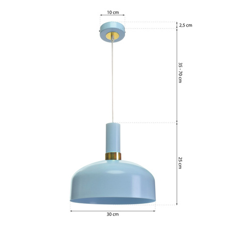 Milagro - Lampa wisząca MALMO BLUE 1xE27