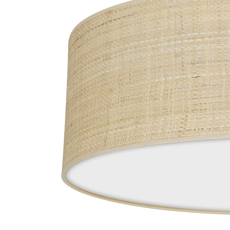Milagro - Lampa sufitowa MARSHALL WHITE / RATTAN 3xE27