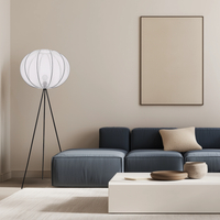 MELLOW lampa pod³ogowa czarny 1x40W E27 aba¿ur mist 52 bia³y kula