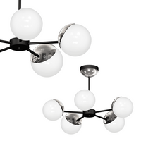 Milagro - Żyrandol SFERA BLACK/CHROME 5xE14