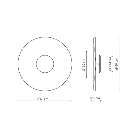 Plafon COCO 60 cm niebieski LED