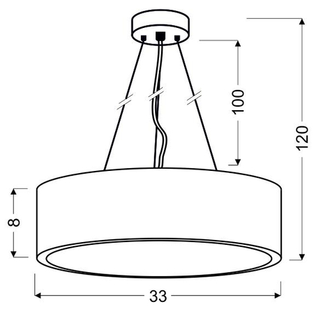 ZIGO LAMPA WISZĄCA 16W LED 6500 K METAL WENGE 330X1200MM