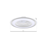 Milagro - Plafoniera LED ZONDA SILVER 48W z wentylatorem