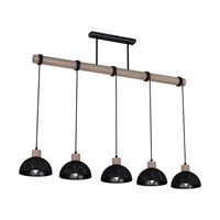 Milagro - Lampa wisząca ERIK Sawn black/Patinated wood 5XE27