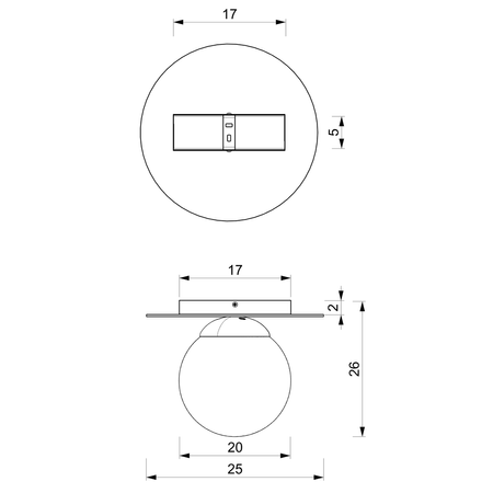 Milagro - Lampa sufitowa PLATO 1xE14