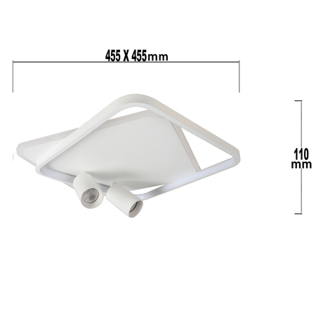 Plafon Parma 2 kwadratowy biały 2xGU10 LED CCT