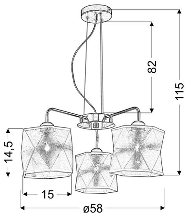 NOSJA LAMPA WISZĄCA 3X40W E27 CHROM