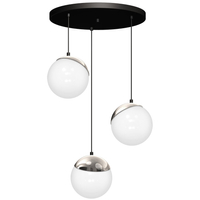Milagro - Lampa wisząca SFERA BLACK/CHROME 3xE14