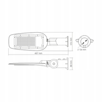 Lampa uliczna LED Videx Leya 50W obrotowa