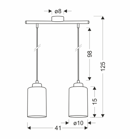 Aspra lampa wisząca czarny 2x60w e27 klosz bursztynowy