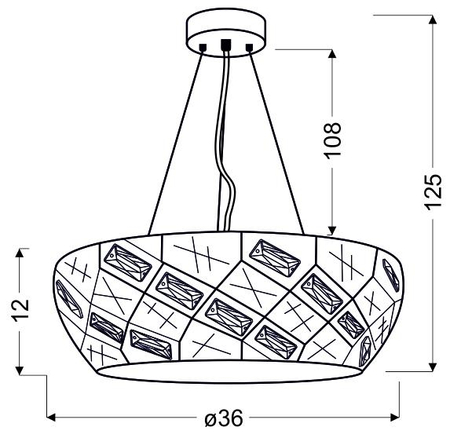 GLANCE LAMPA WISZĄCA 36 4X40W G9  Z ŻARÓWKĄ BIAŁY