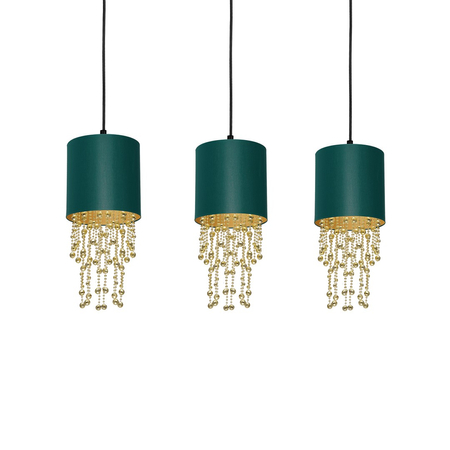 Milagro - Lampa wisząca ALMERIA GREEN/GOLD 3xE27