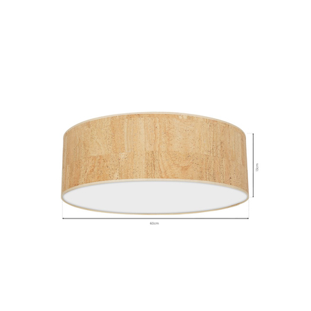 Milagro - Lampa sufitowa CORK White/Cork 3xE27  Ø60cm