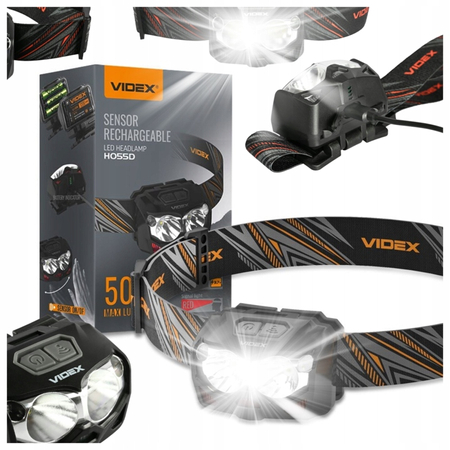 Latarka czołowa LED czujnik ruchu 2x5W 500lm IP65