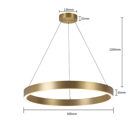 Lampa wisząca Midway Triangle złota LED 3000K